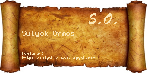 Sulyok Ormos névjegykártya